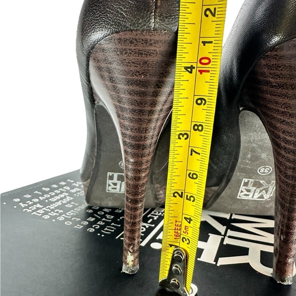 MRKT. Dark Brown And Bronze Platform Leather Pump 8M - Picture 4 of 9